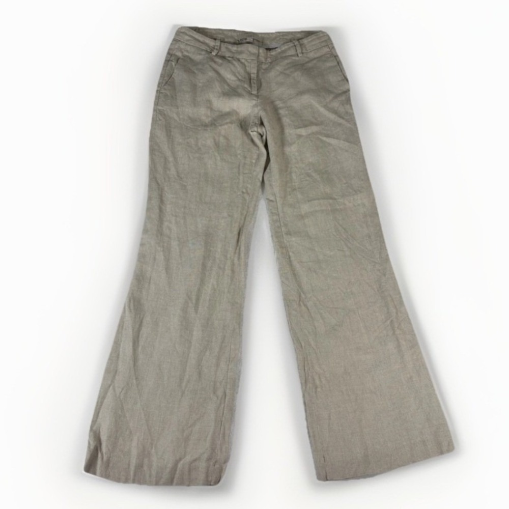 LOFT Linen Wide Leg Pants Womens 6 Beige Marina Trousers Coastal Grandma Summer